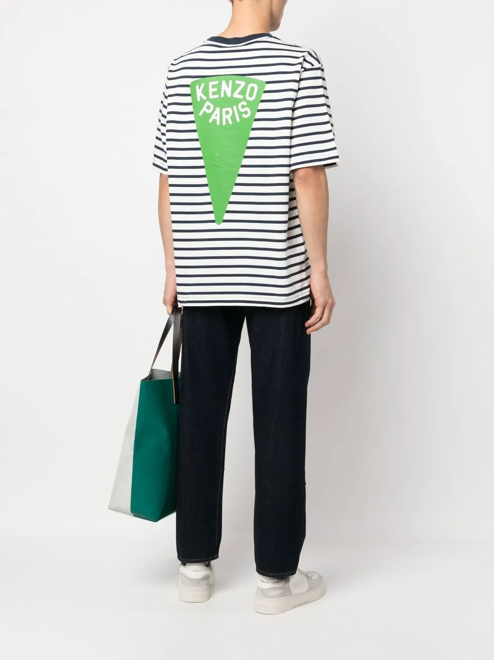 

Kenzo logo-print striped T-shirt - White