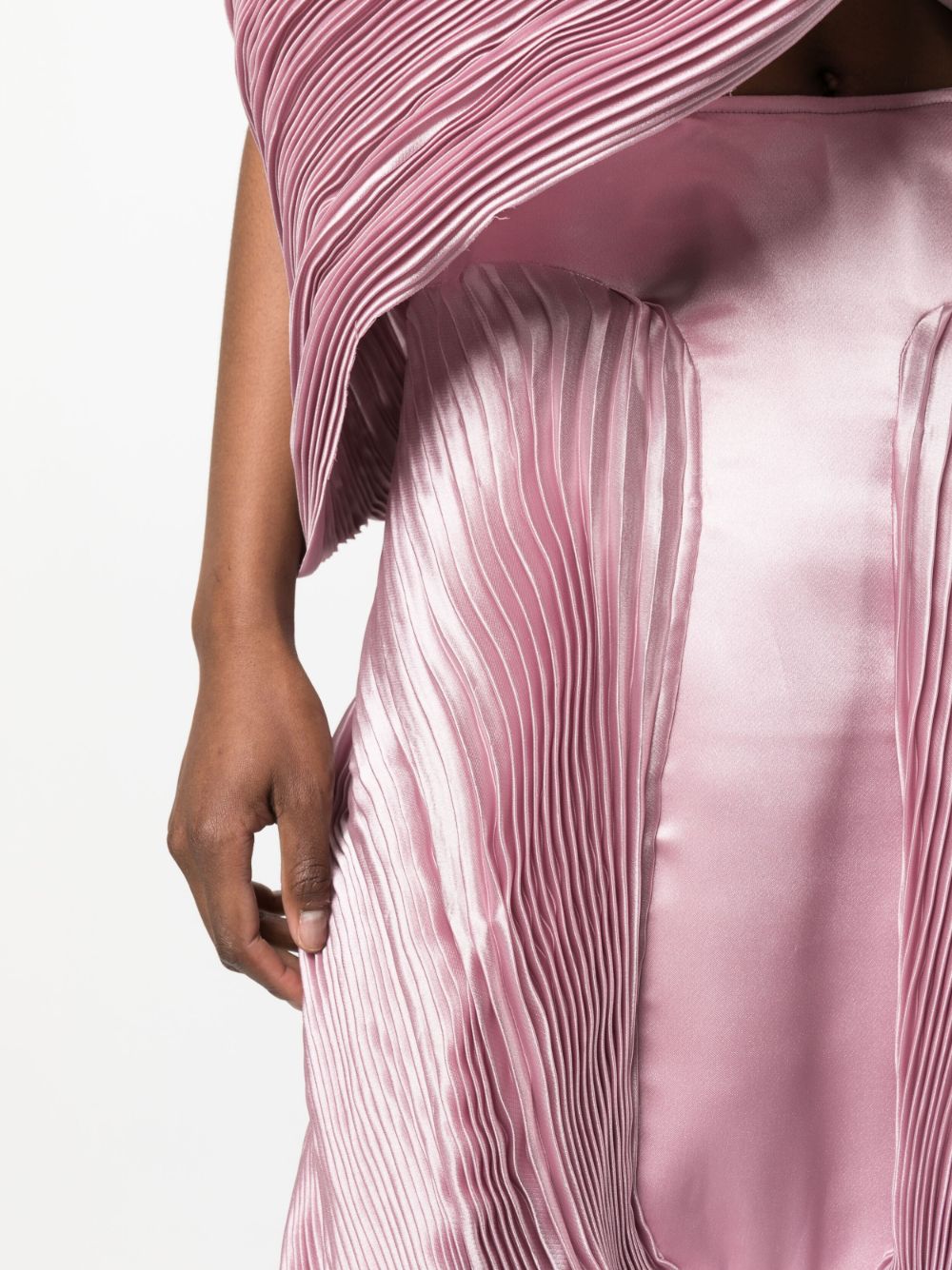 Shop Gaby Charbachy Asymmetric Blazer-top Long Dress In Rosa