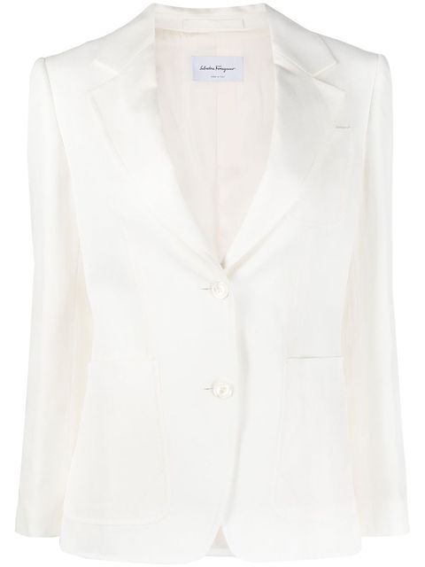 Ferragamo single-breasted silk-blend blazer