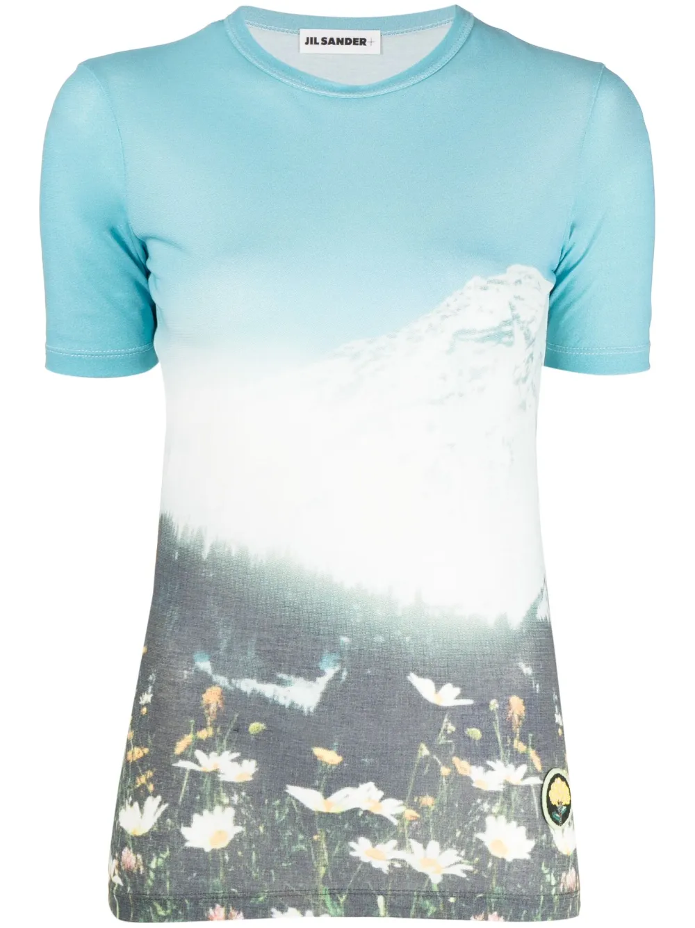 Jil Sander Graphic-print Cotton T-shirt In Blue