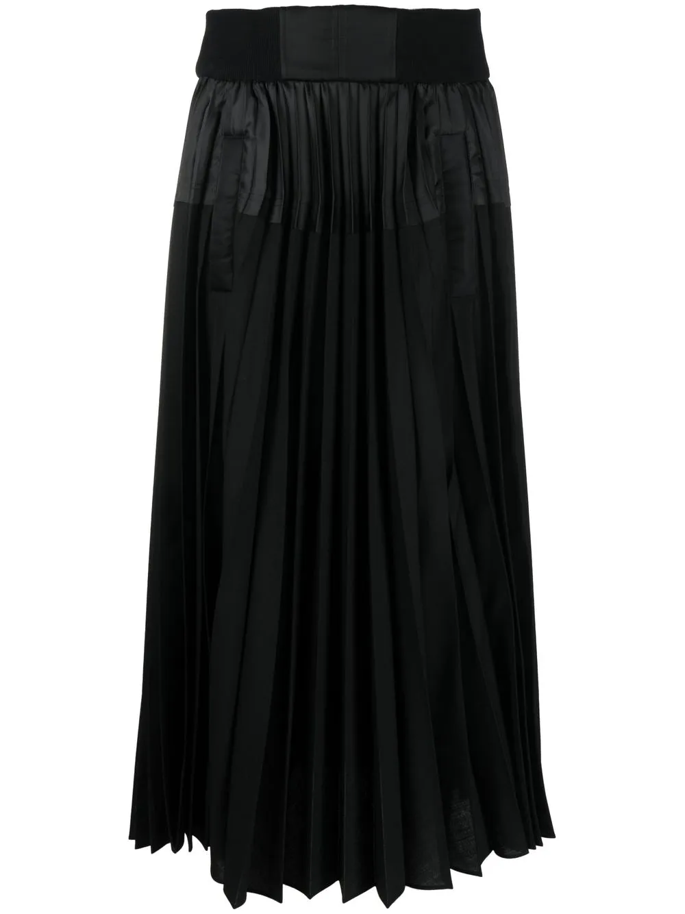 

sacai high-rise pleated maxi skirt - Black