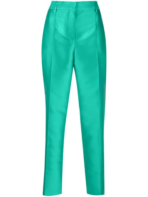 Pantalon droit à fini satiné - Alberta Ferretti - Modalova
