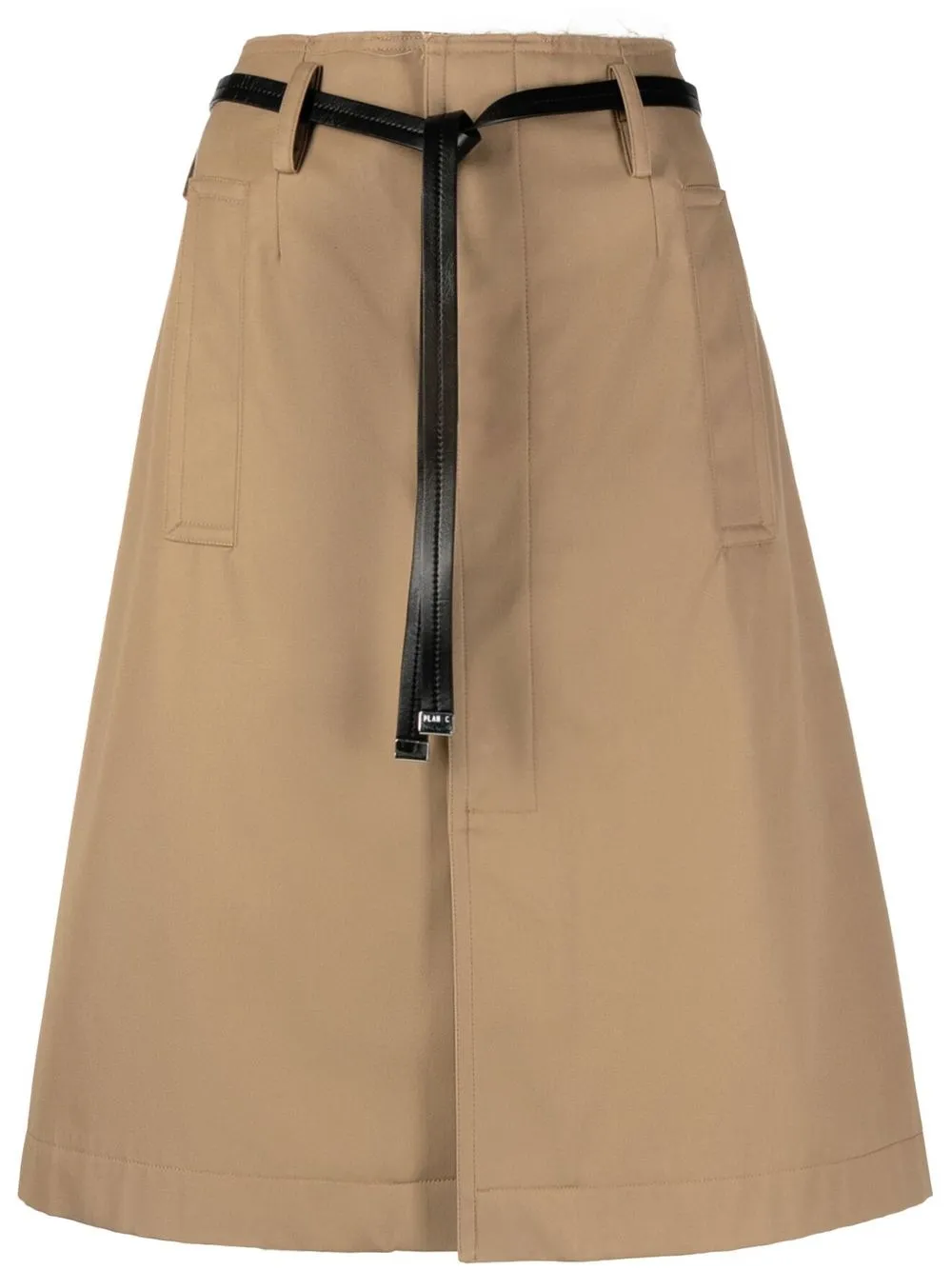 

Plan C tie-front midi skirt - Brown