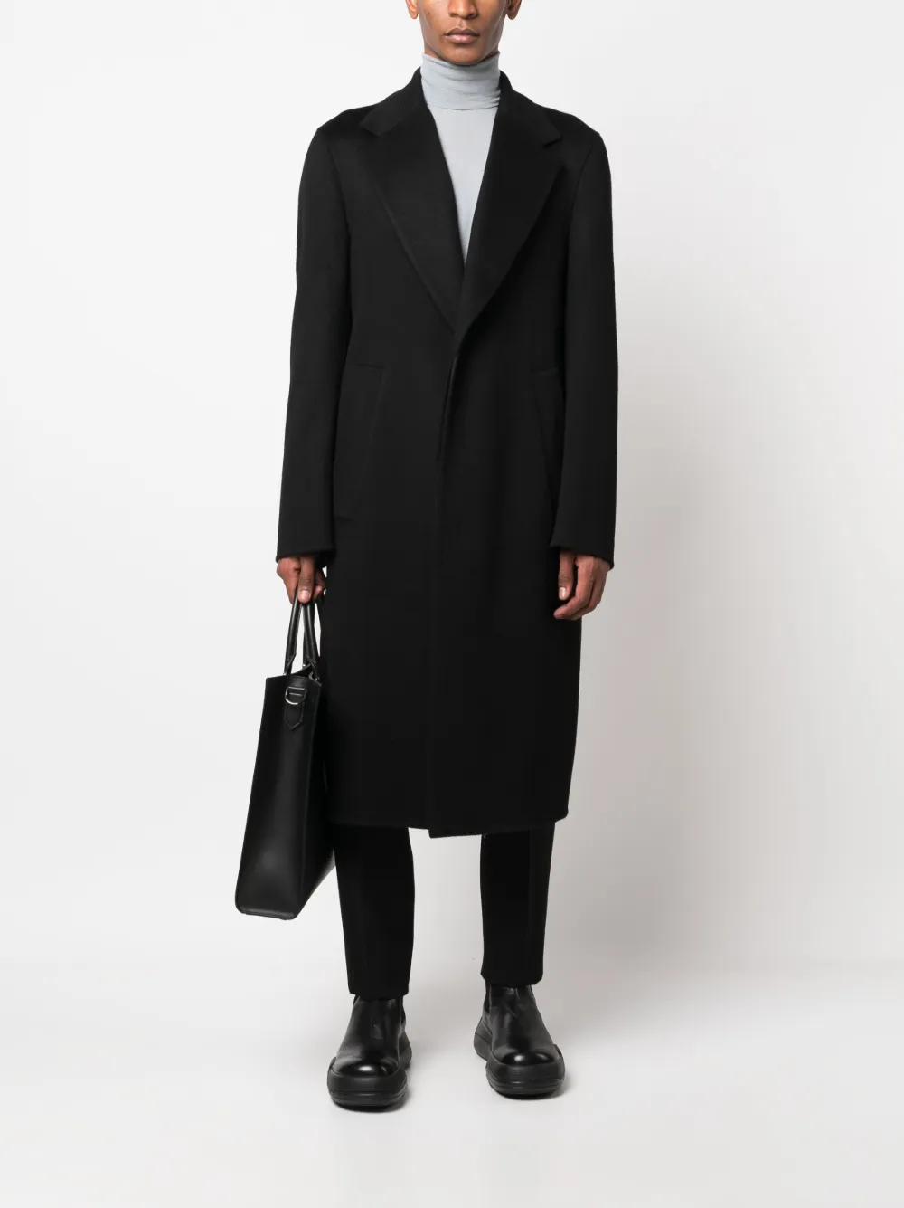 Lanvin single-breasted cashmere coat - Zwart