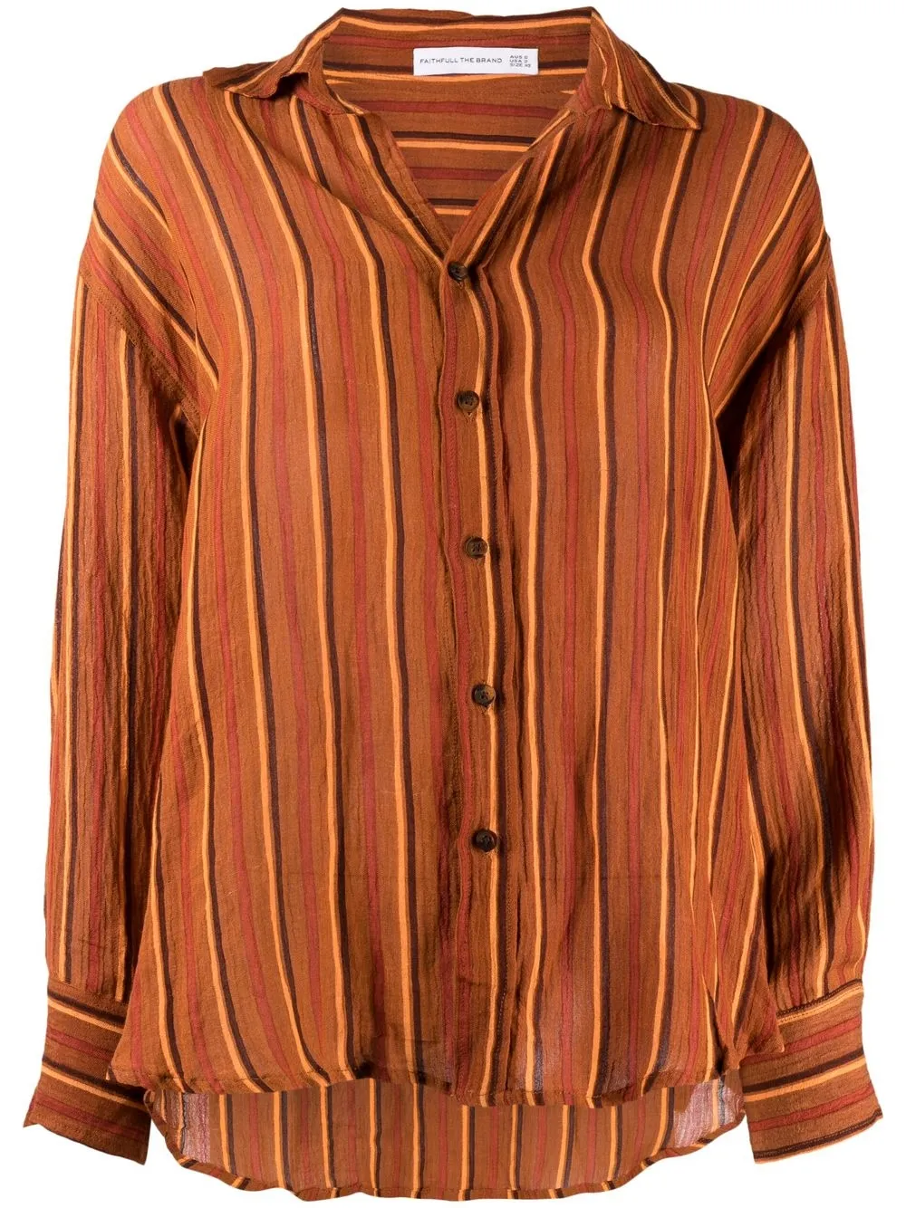 

Faithfull the Brand Solar striped button-front shirt - Orange