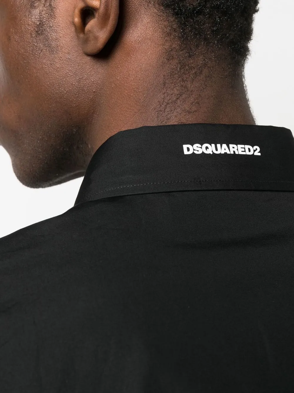 Dsquared2 Logo-print Button-up Shirt In Black