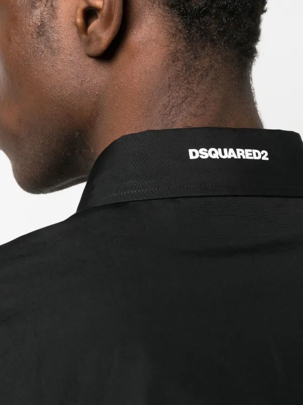 DSQUARED2 logo-print button-up Shirt | Black | FARFETCH