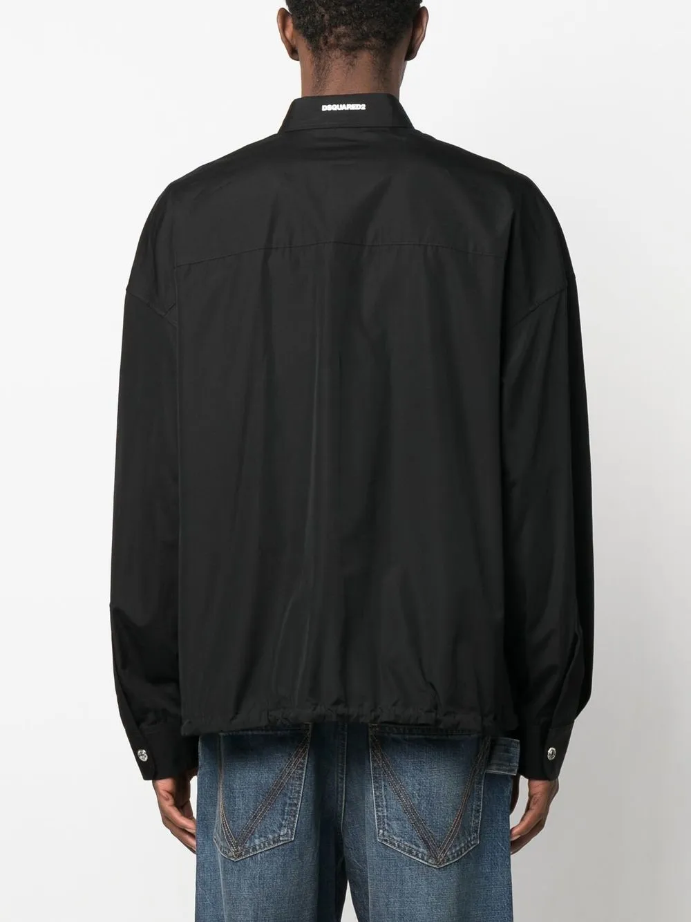 Dsquared2 Logo-print Button-up Shirt In Black
