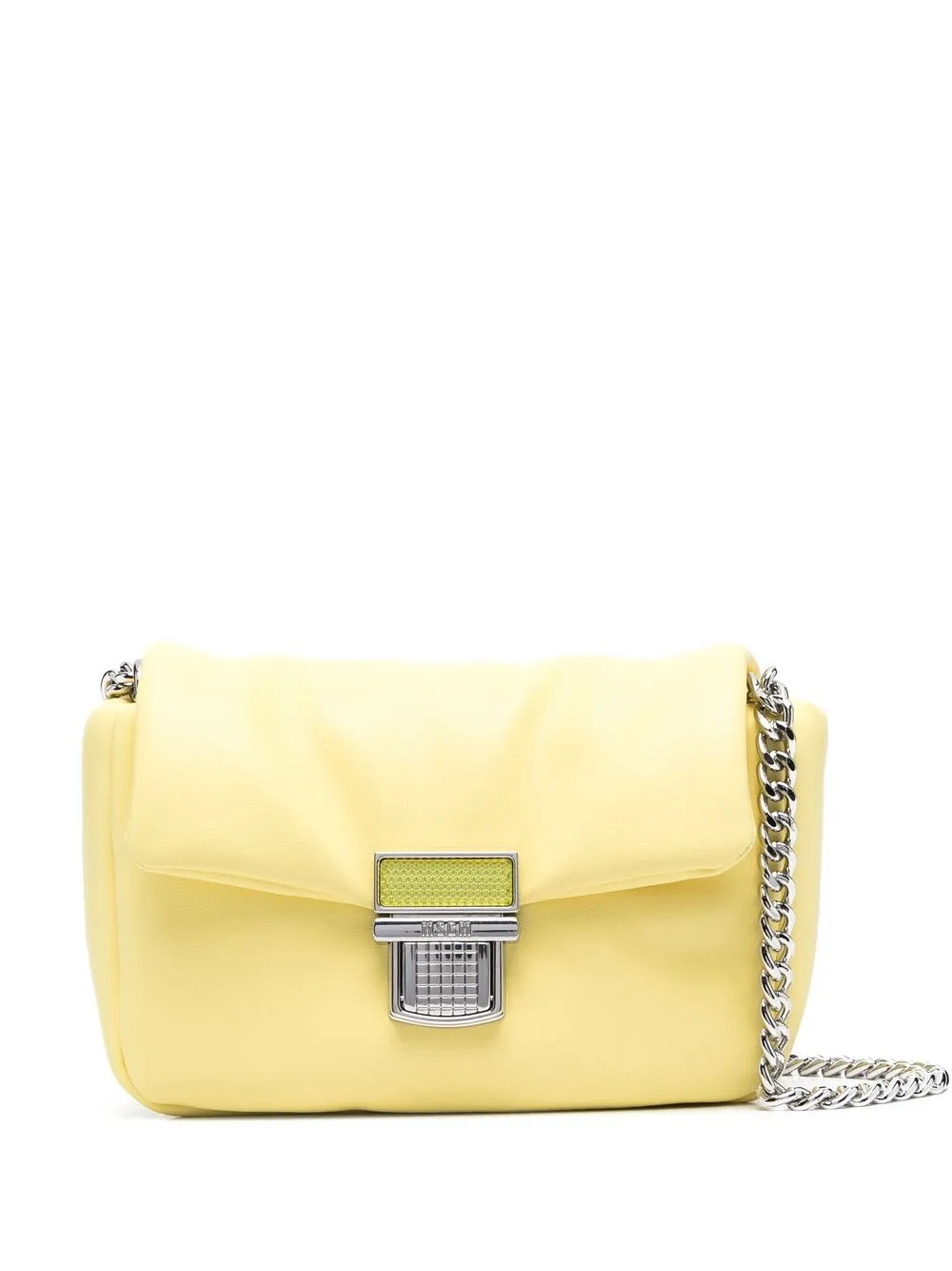 Msgm Debossed-logo-plaque Cross-body Bag In Yellow