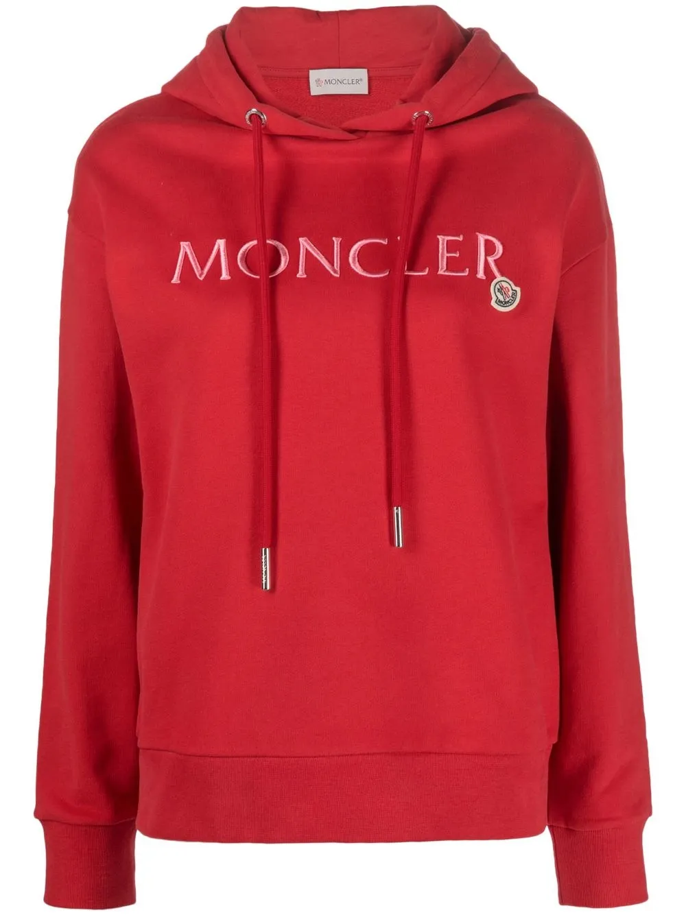 

Moncler hoodie con logo bordado - Rojo