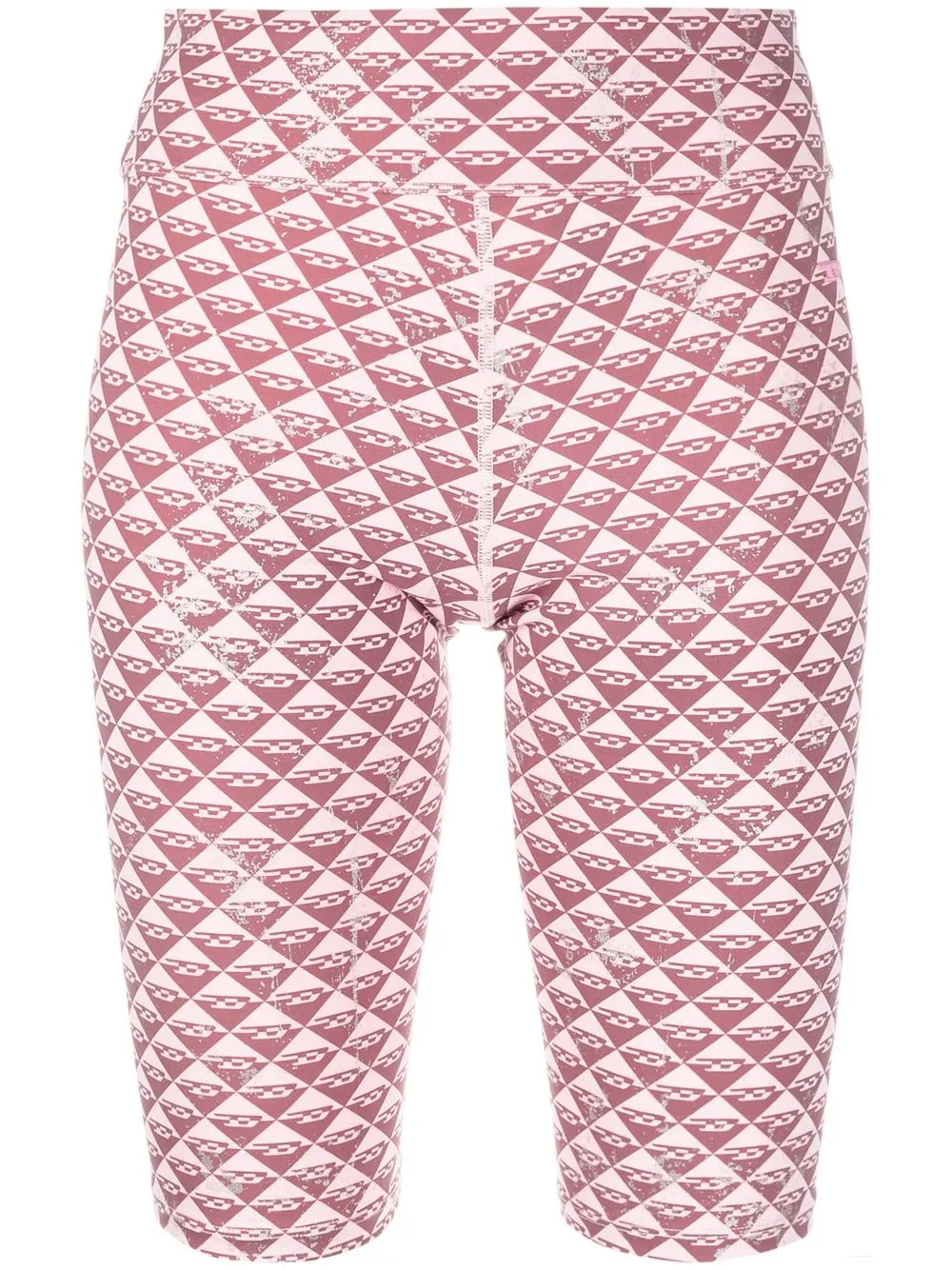 Diesel Logo Jacquard Bodycon Shorts In Pink