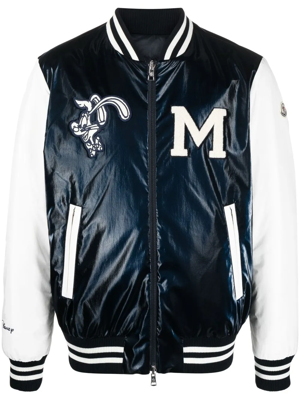 MONCLER X DISNEY METALLIC VARSITY BOMBER JACKET