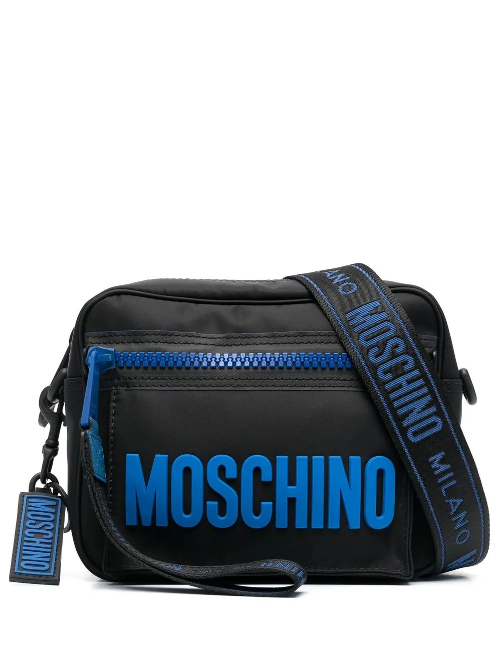 

Moschino 3D-logo zipped messenger bag - Black