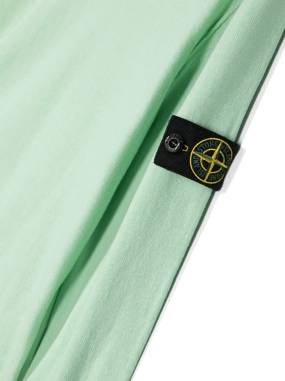 Stone Island Logo-patch Cotton Sweatshirt In Green