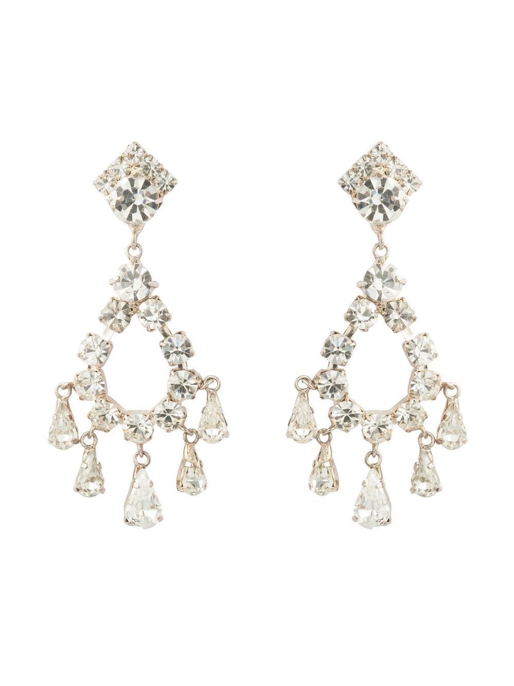 

Susan Caplan Vintage aretes de clip con detalles de cristal 1980 - Plateado