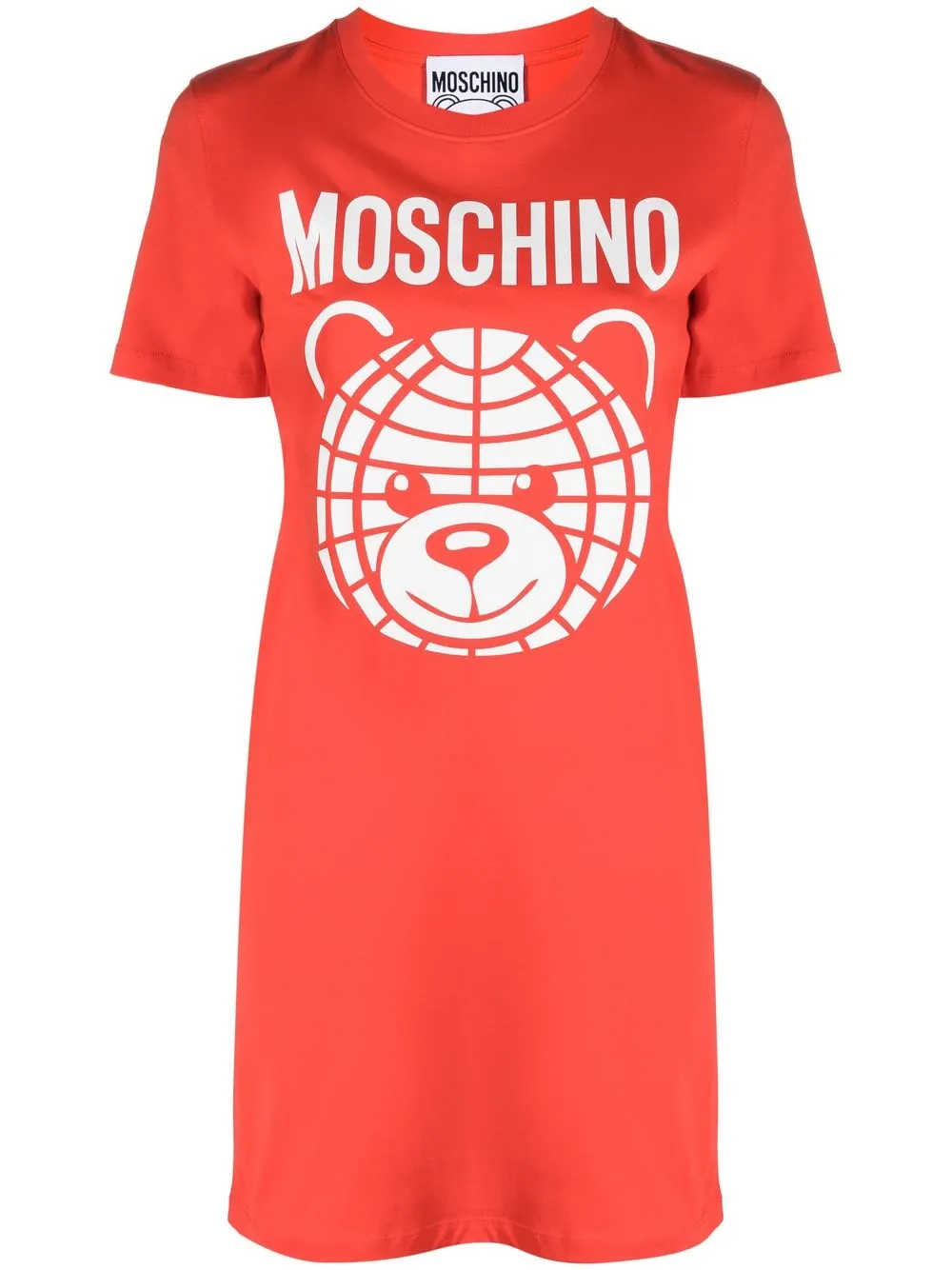 Moschino robe à logo imprimé - Rouge Top Merken Winkel