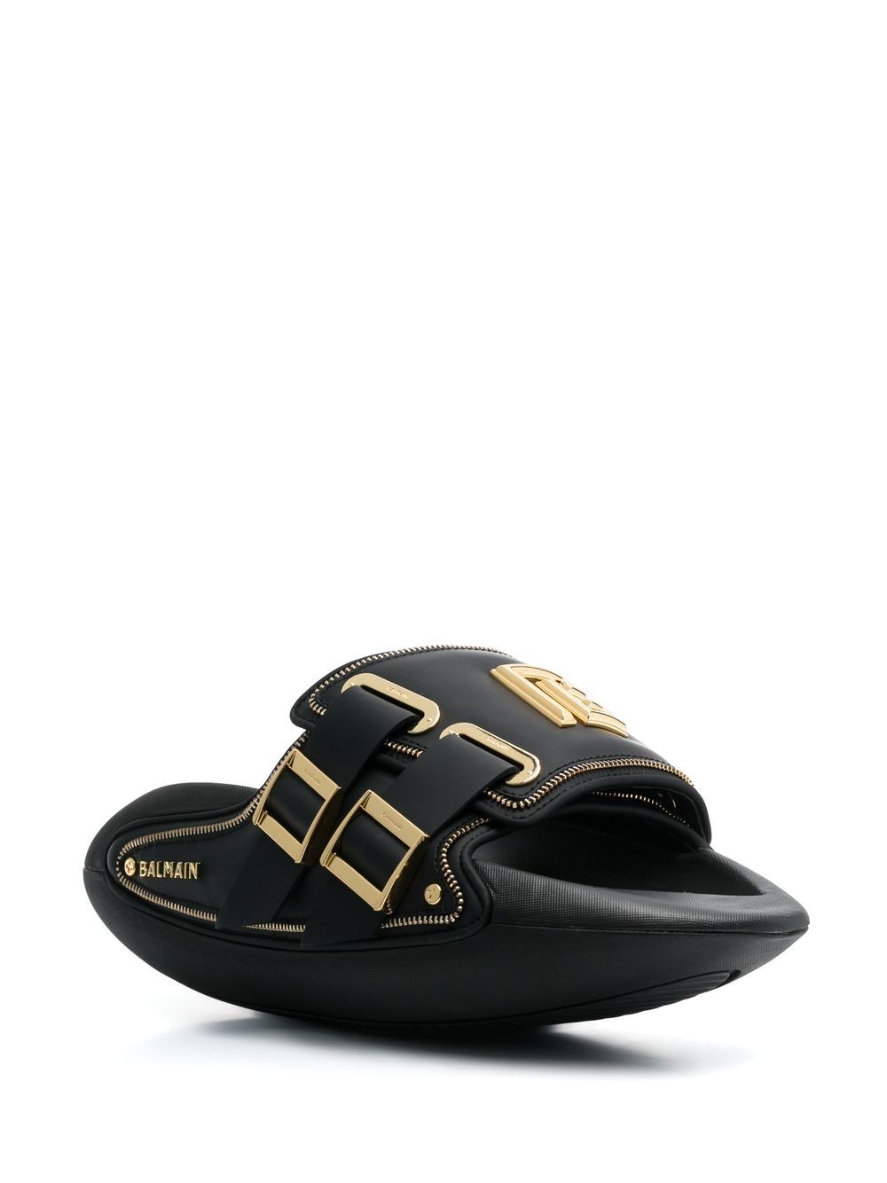 Balmain B-IT monogram-plaque Slides - Farfetch