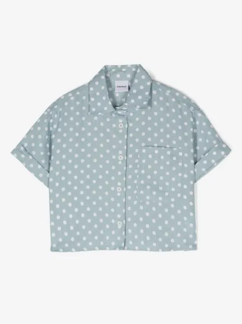 Aspesi Kids camisa con estampado de lunares