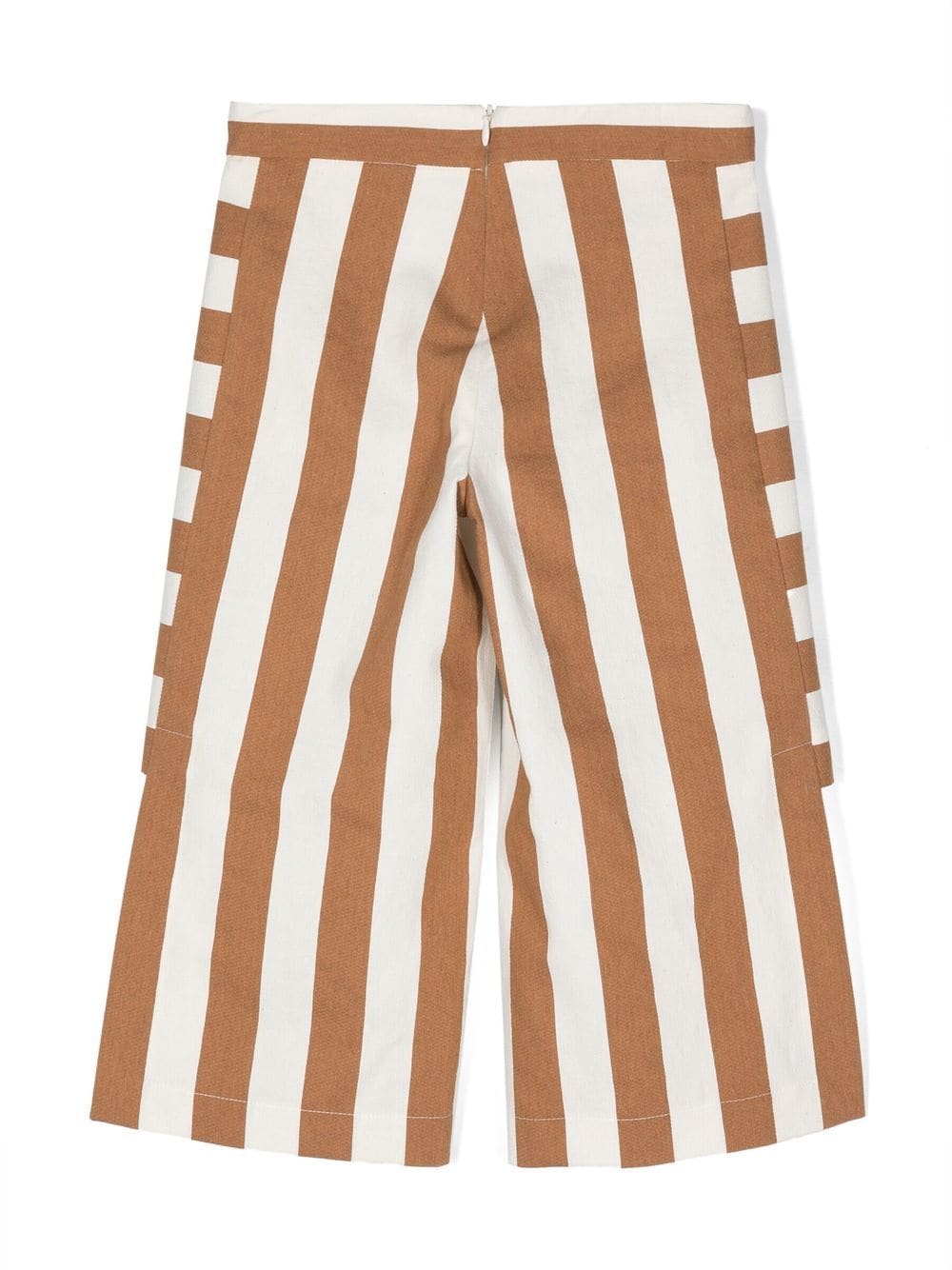 Shop Mi Mi Sol Striped Wide-leg Trousers In 褐色