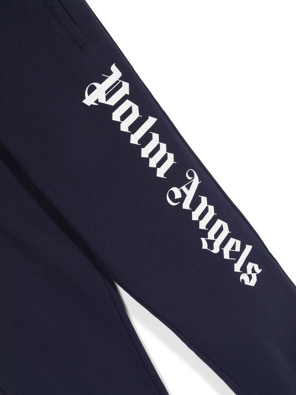 Shop Palm Angels Logo-print Cotton Track Pants In Blue