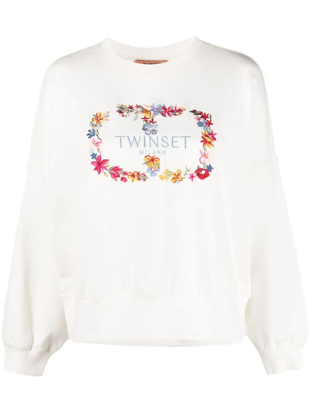Twinset Logo-embroidered Sweatshirt In Beige