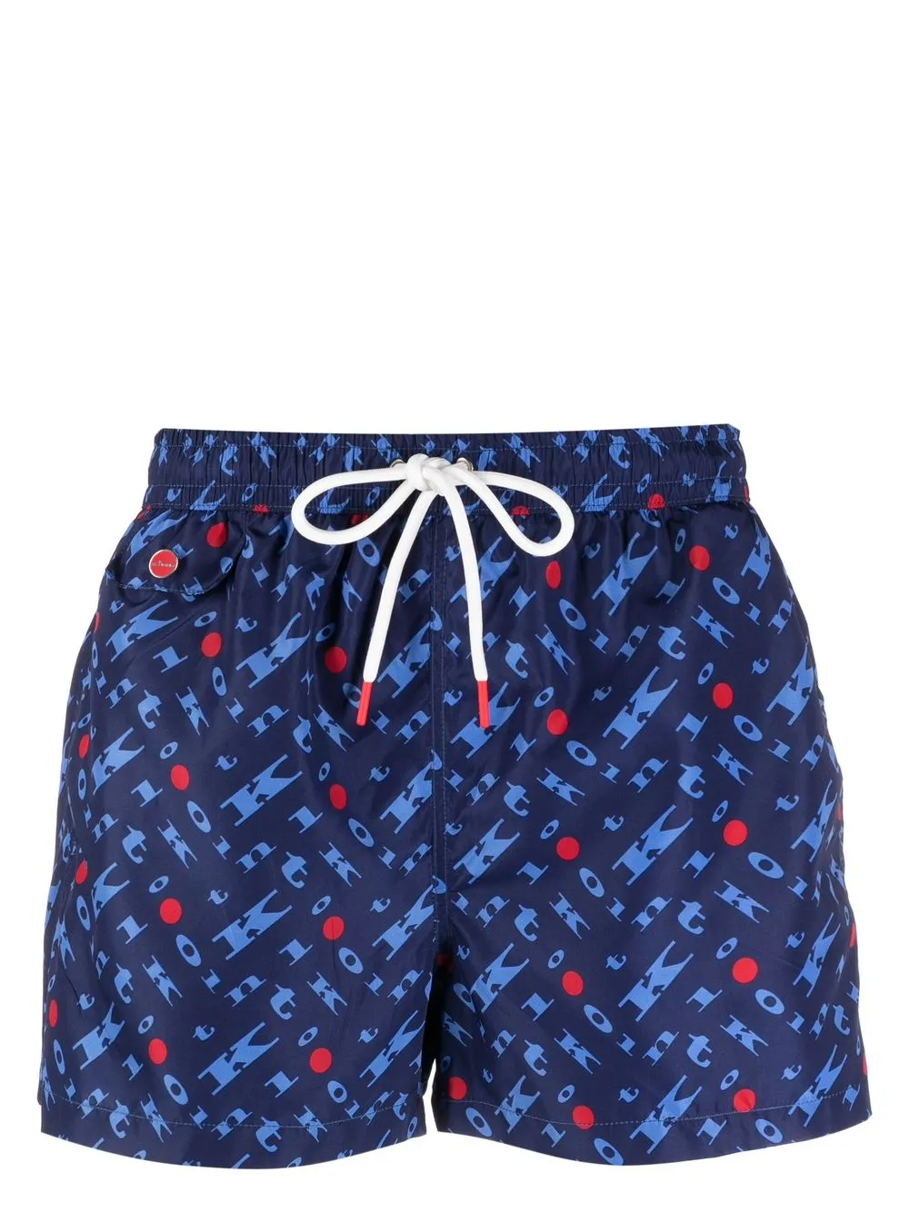 

Kiton all over logo-print swim shorts - Blue