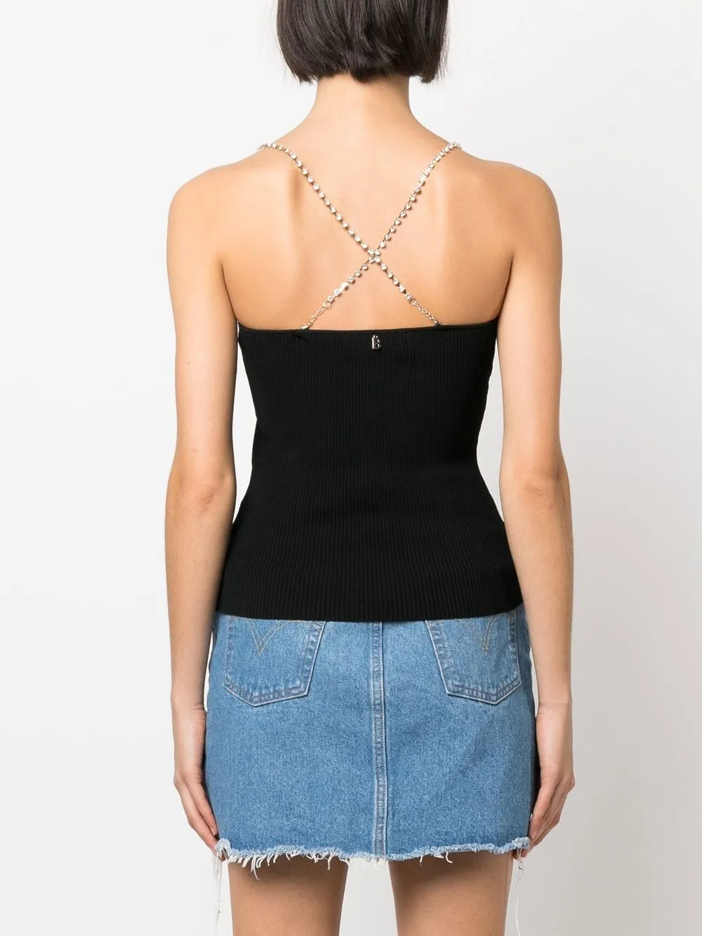 Blugirl Crystal-embellished Strap Knit Top In Schwarz