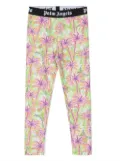 Palm Angels Kids printed stretch-jersey leggings - Green