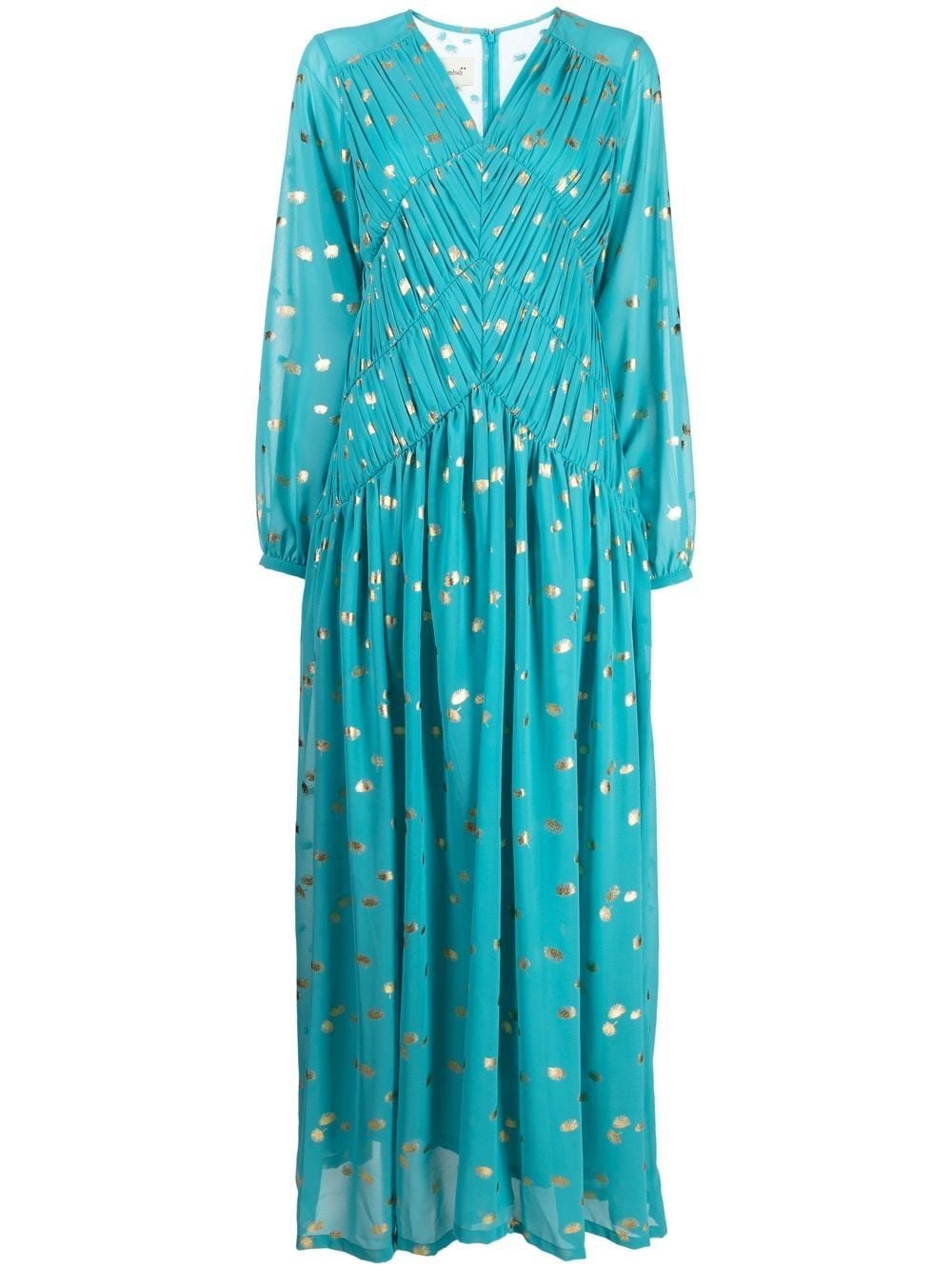 Shop Bambah V-neck Long-sleeve Kaftan In Blue