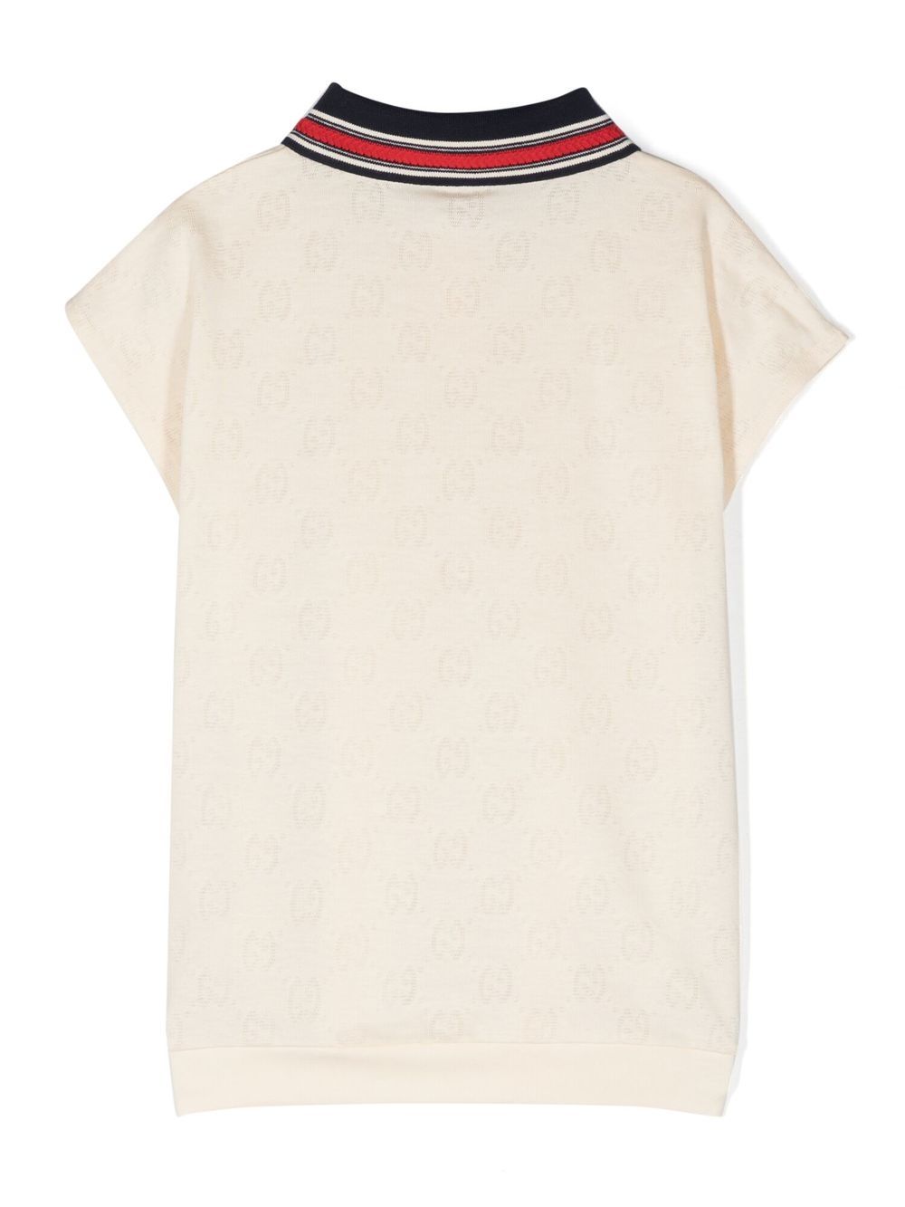 Gucci Kids Poloshirt met geborduurd logo - Beige