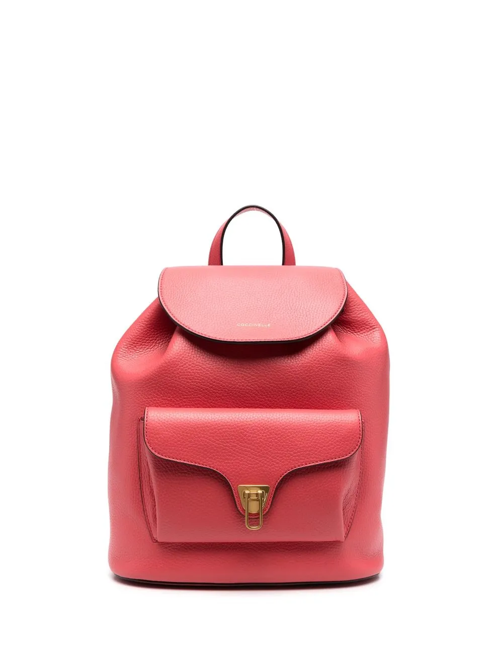 

Coccinelle leather logo-print backpack - Pink