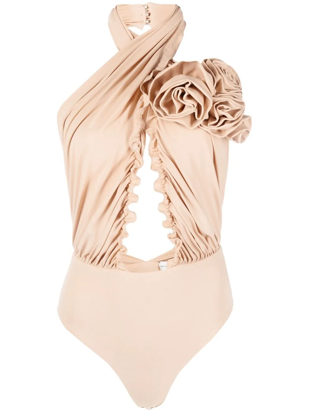 

Magda Butrym frilled wrap bodysuit - Neutrals
