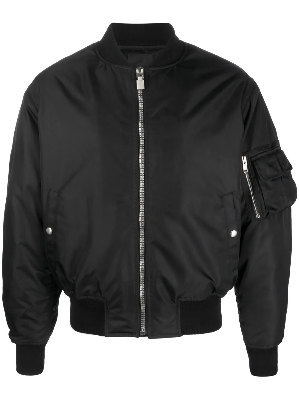 Givenchy Wool Logo Lettering Bomber Jacket In Black