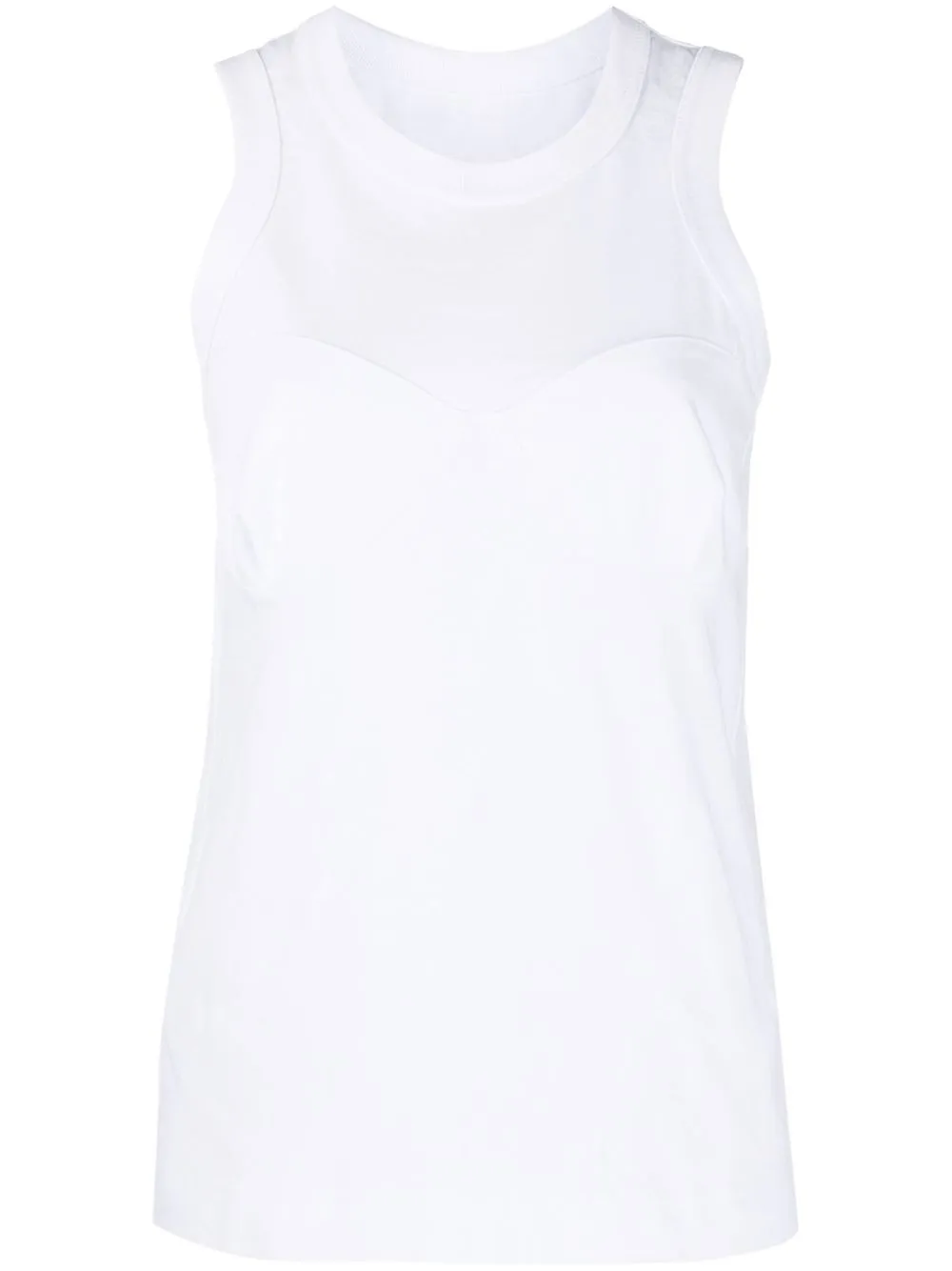 

sacai sleeveless crewneck cotton top - White