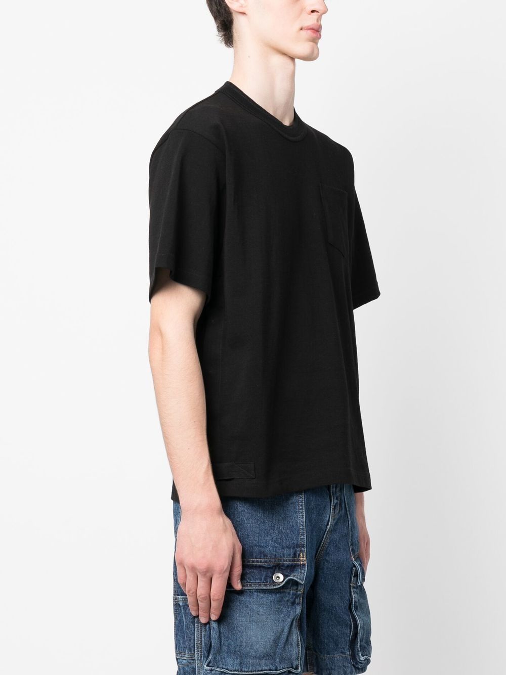 Shop Sacai Buckled Short-sleeve T-shirt In 黑色