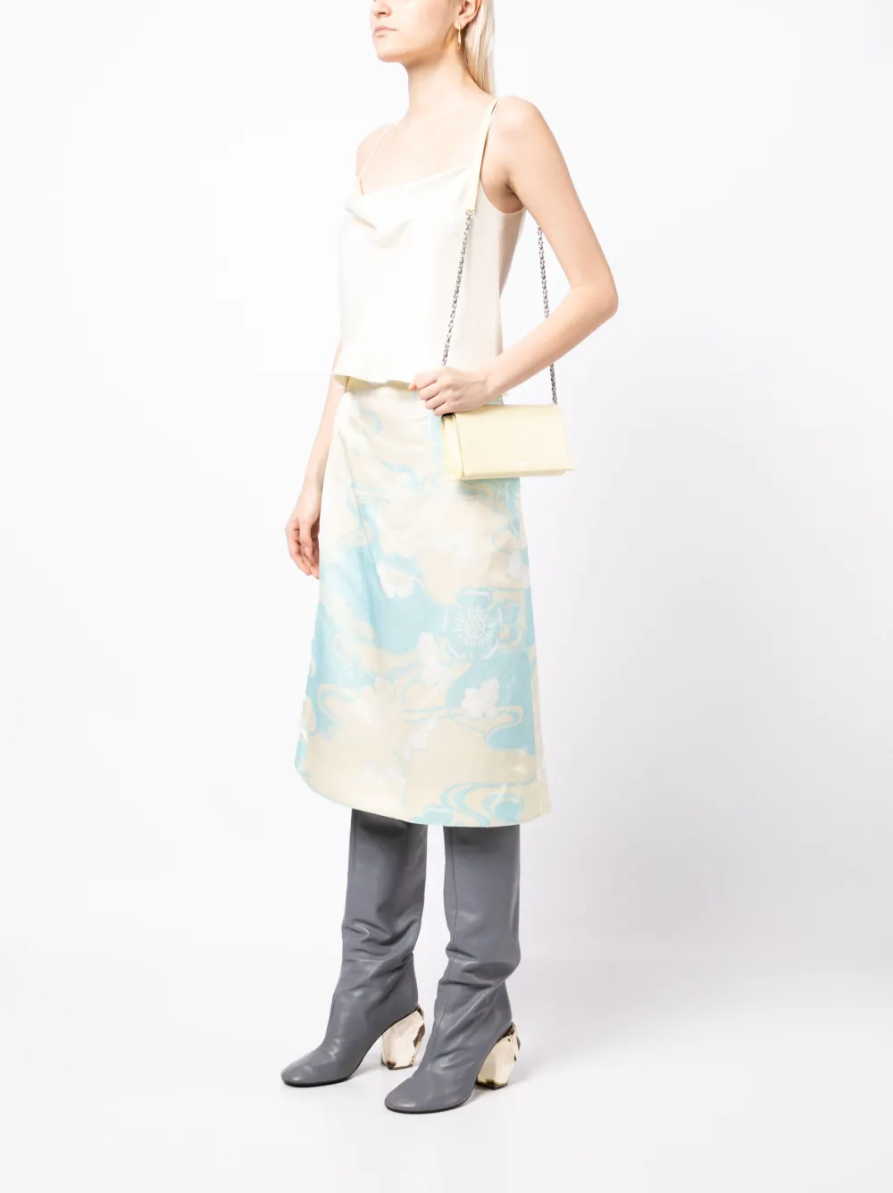 Jil Sander Leren crossbodytas Geel