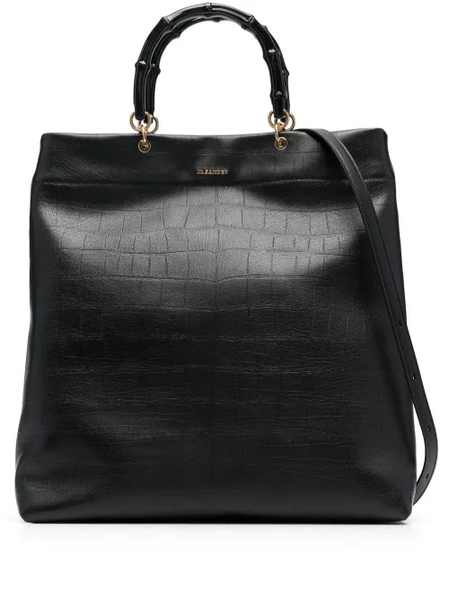 Sac à main embossé à anse en bambou - Jil Sander - Modalova