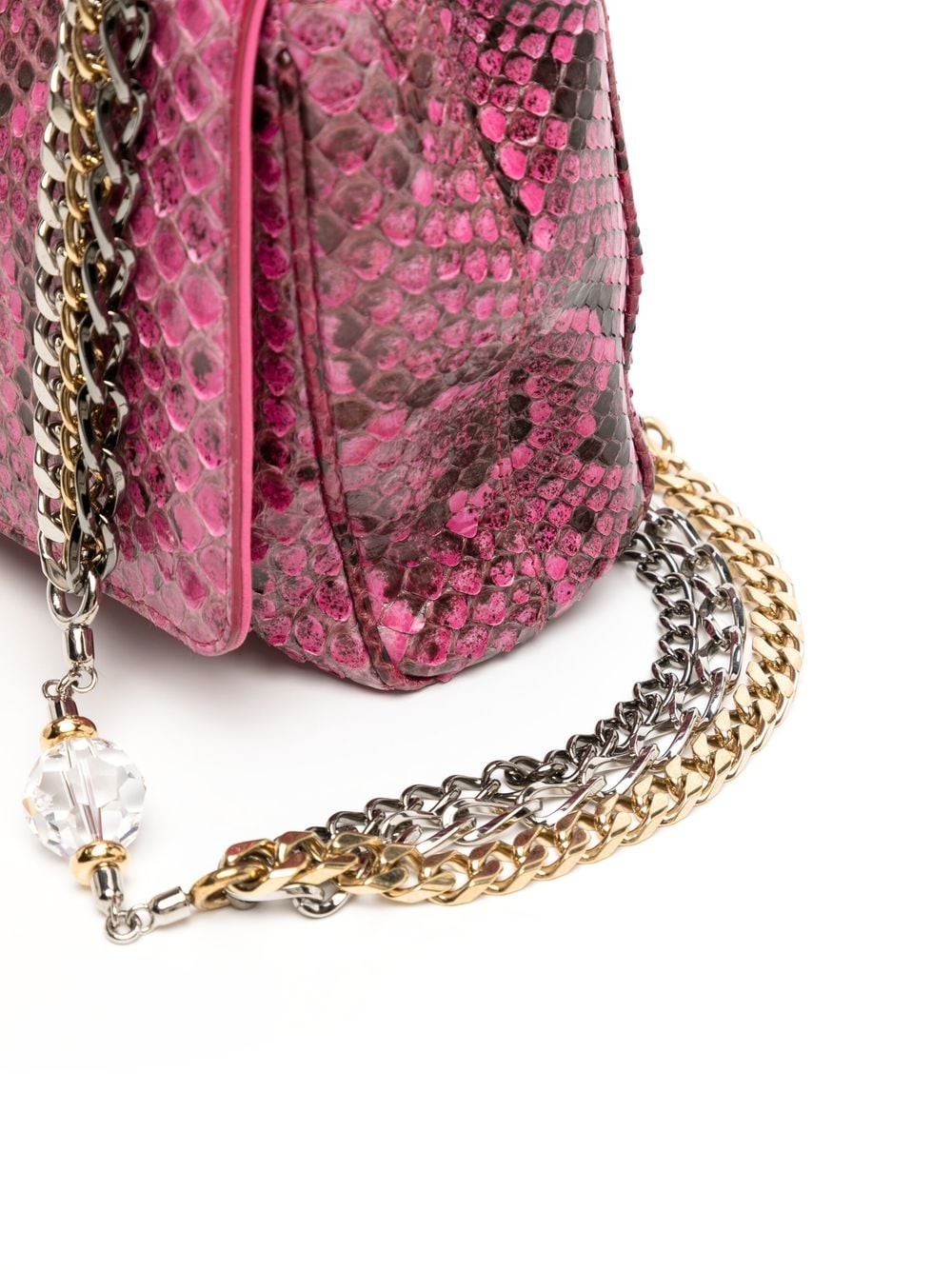Shop Dolce & Gabbana Snakeskin-effect Leather Shoulder Bag In Pink