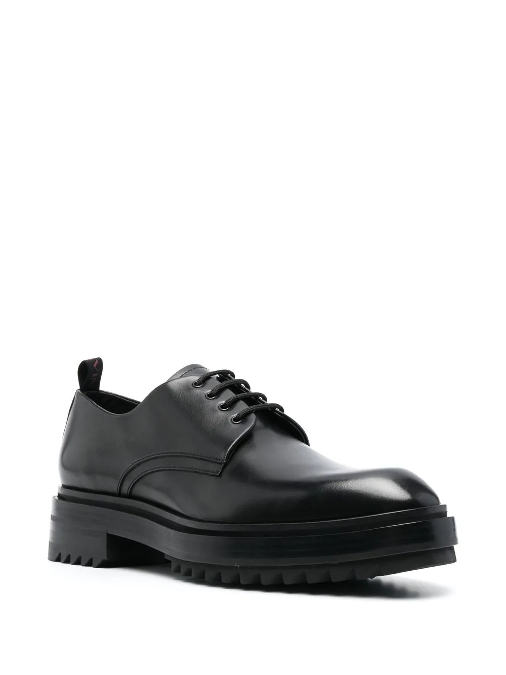 Shop Lanvin Alto Leather Derby Shoes In Black