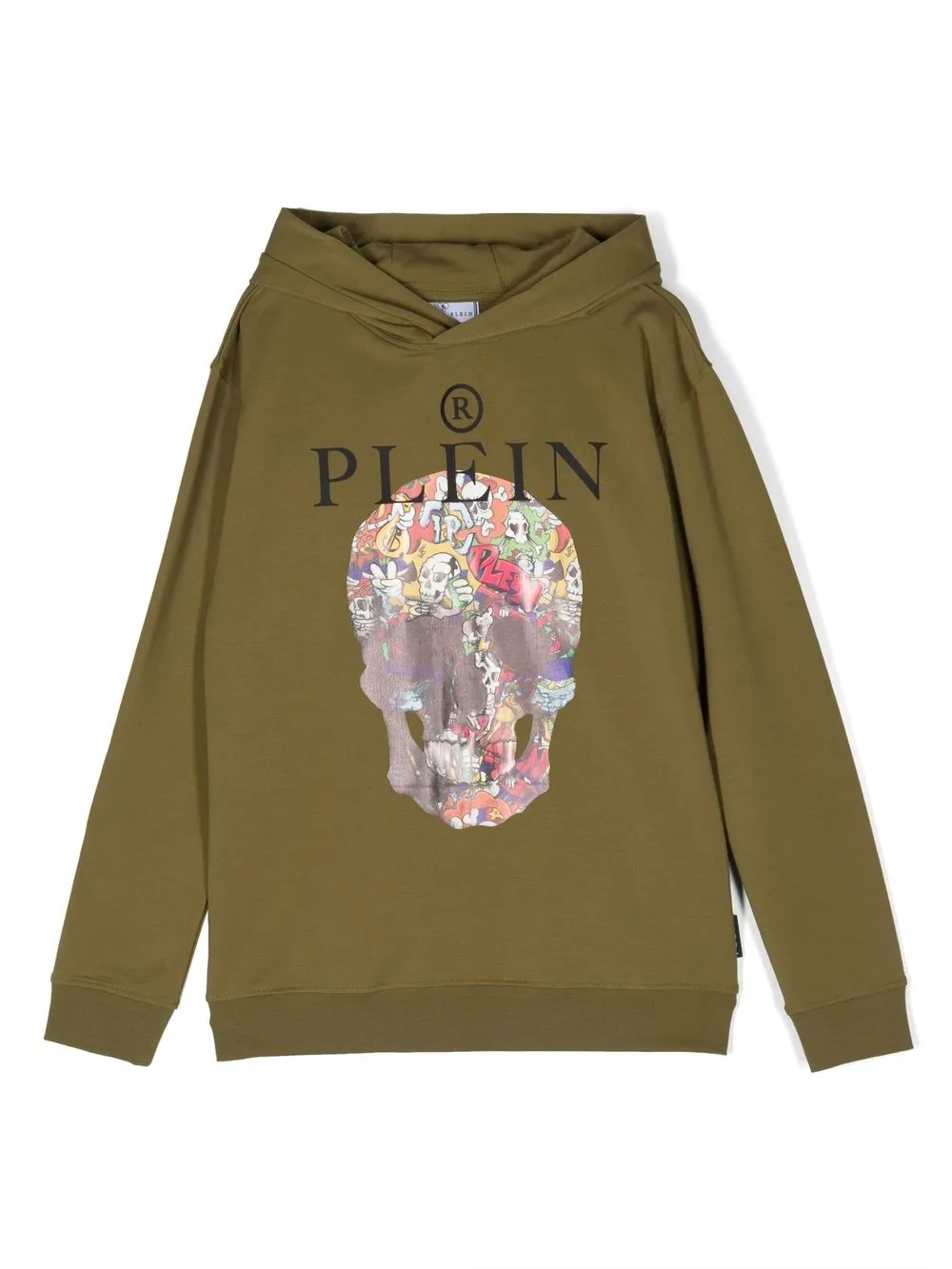 

Philipp Plein Junior logo-print cotton hoodie - Green