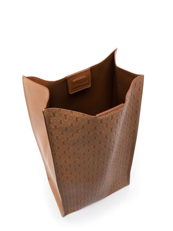 Saint Laurent Men's Le Monogramme Deli Paper Bag Leather Handbag