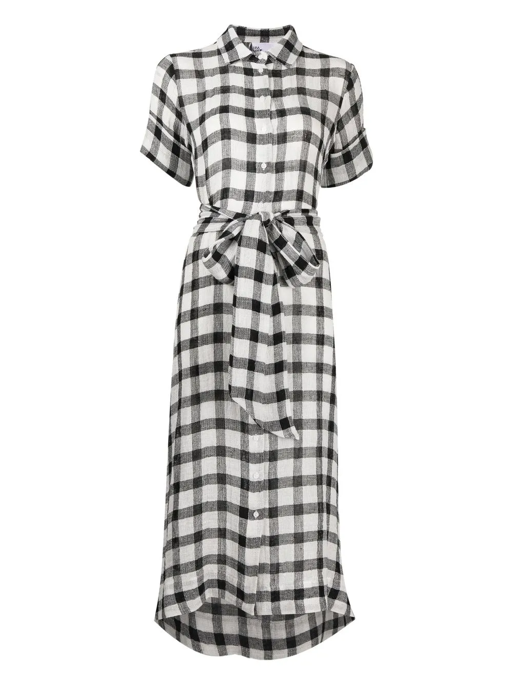 

Lisa Marie Fernandez vestido camisero con cuadros estampados - Negro