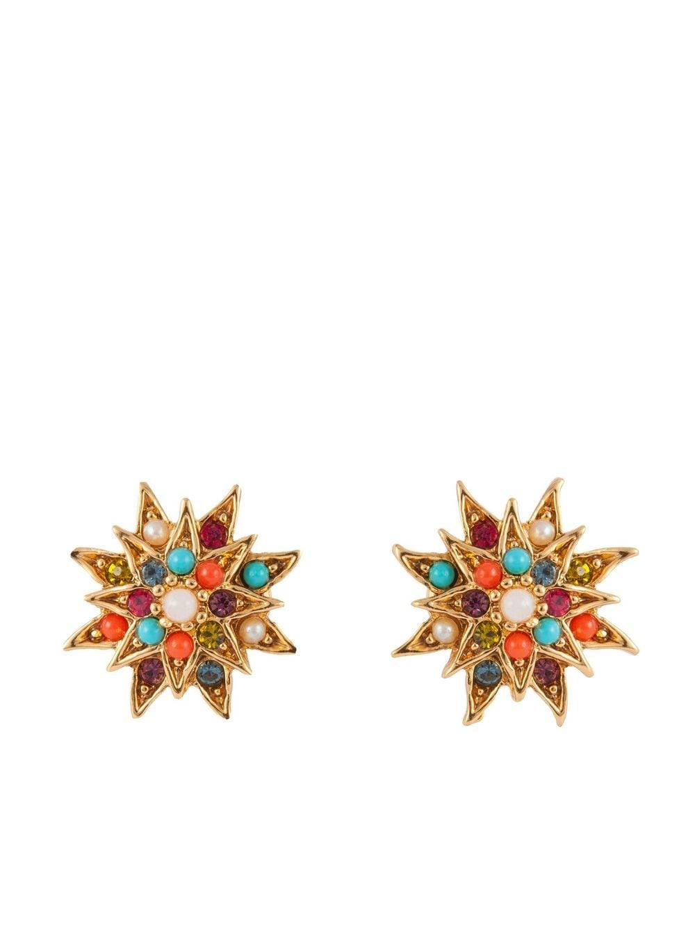 Pre-owned Susan Caplan Vintage X D'orlan 1980s Crystal-embellished Earrings In Gold