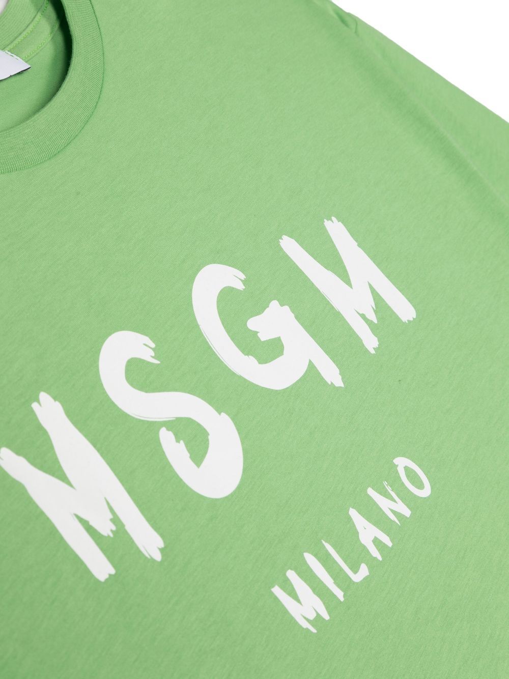 Shop Msgm Logo-print Cotton T-shirt In Grün