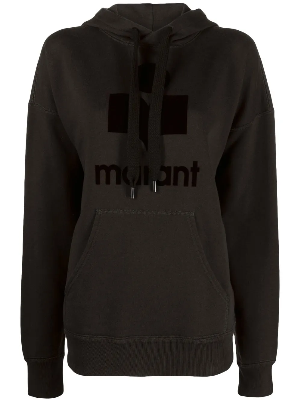 

Isabel Marant Étoile Mansel flocked-logo hoodie - Black