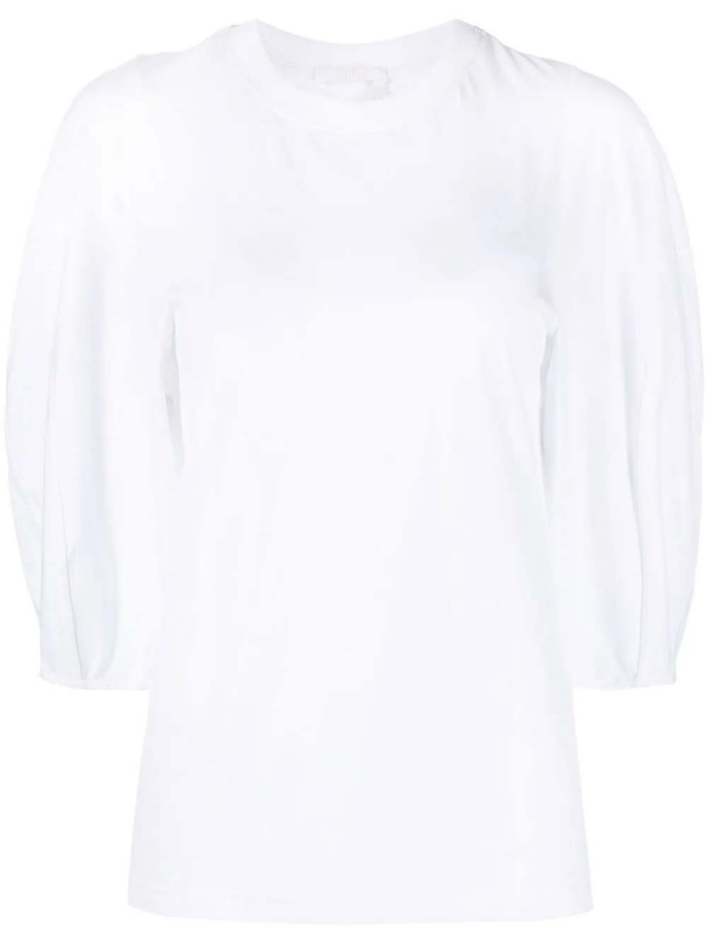 Chloé Embroidered-logo Round-neck T-shirt In White