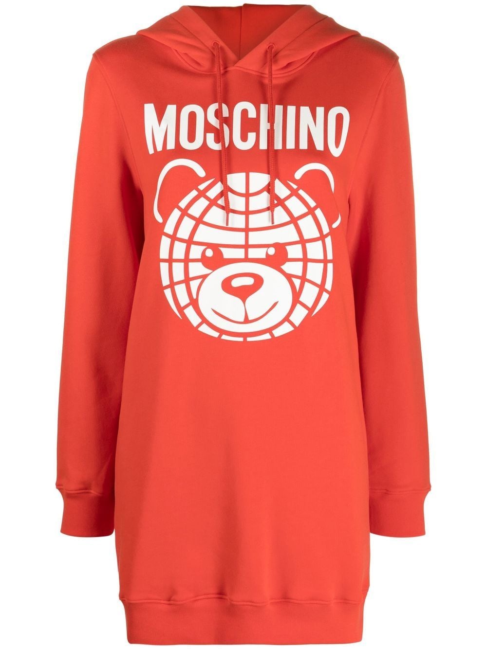Shop Moschino Logo-print Sweatshirt Dress In 红色