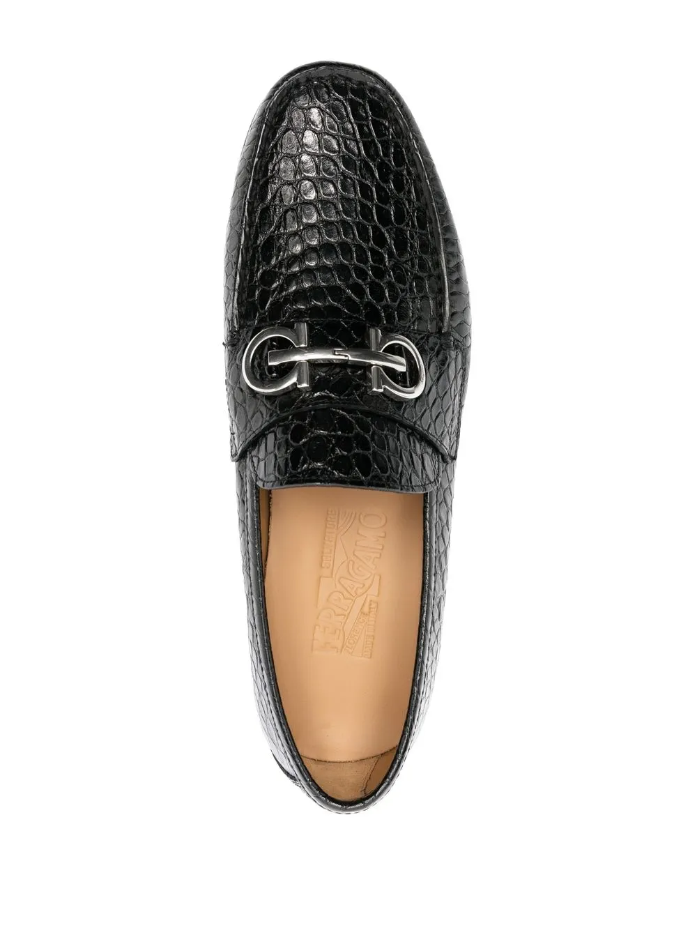 Ferragamo Gancini Buckle Loafers In 黑色