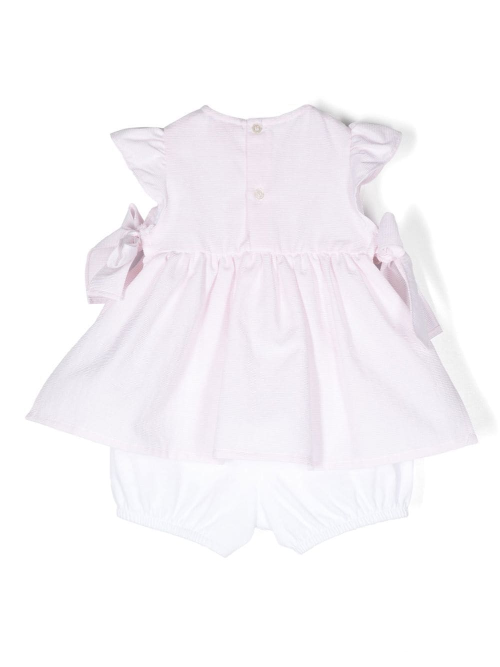 Shop Il Gufo Bow-detail Cotton-blend Sundress In Pink