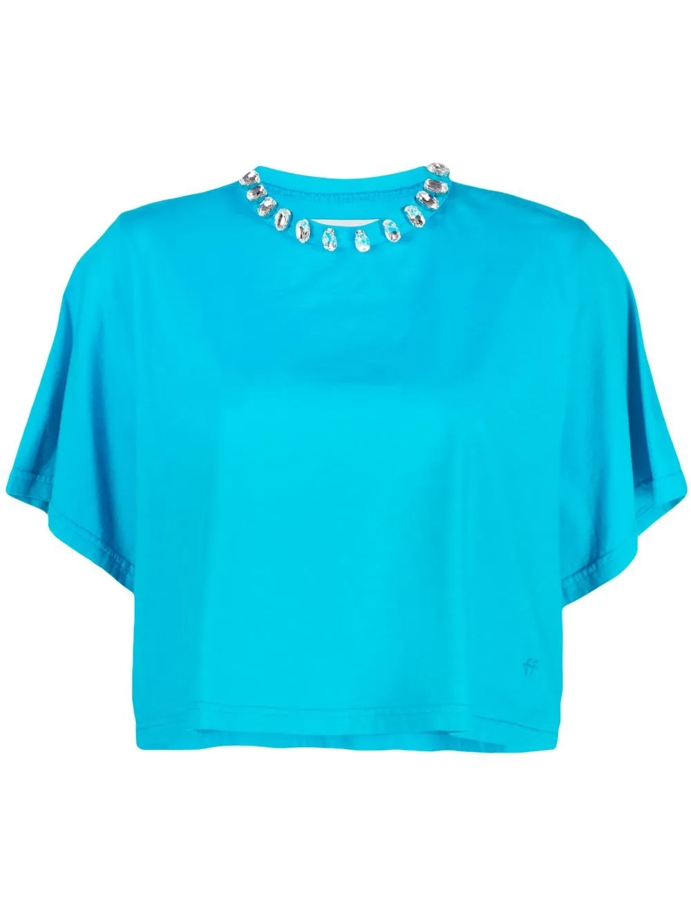 

Forte Forte crystal-embellished cotton T-shirt - Blue